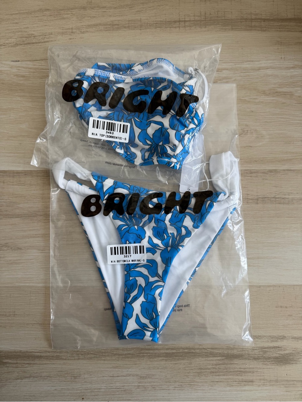 BRIGHT Swimsuit Blue and White Floral Bikini Set - Picture 6 of 6